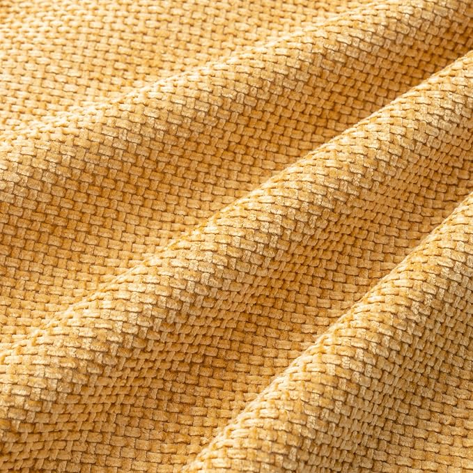 MIULEE Soft Decorative Chenille Pillow Covers Gold 18x18 Pack of 4 | Modern Home Decor, All Same Gold Color Set, Couch Throw Pillows, Farmhouse Boho Cushion Covers for Sofa Bed Living Room