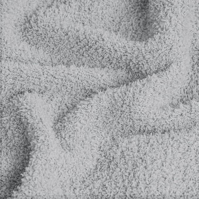 Grey Blanket Warm Queen Size Fuzzy Knitted Oversized Luxury Bed Blankets,Soft for Bed, Lightweight Plush for Cozy Nights (Grey, 90x90)