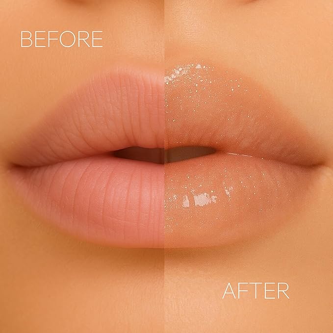 Formless Beauty by Jenny McCarthy – Majestic Peach Lip Gloss (Peach Gold Glitter) – Clean, Hydrating, Non-Toxic, Vegan Shine