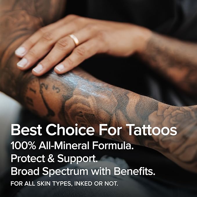 Defend Tattoo Sunscreen- SPF 30 100mL Tube- Mineral Sunscreen Lotion - Tattoo Fade Protection and Moisturizer, Anti-Aging Formula
