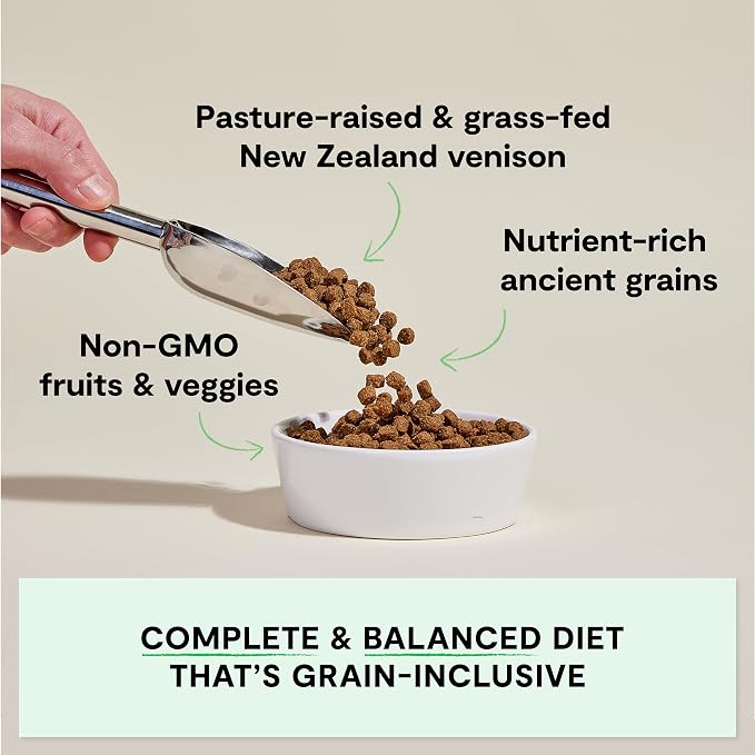 Open Farm Ancient Grains Dry Dog Food, New Zealand Venison Kibble, 22lb Bag | All Life Stages, All Breed Sizes, Protein-Rich & Nutrient Dense, 100% Traceable Ingredients, Non-GMO Fruits & Veggies.