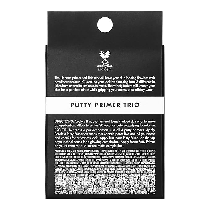 e.l.f. Cosmetics Putty Primer Trio, Includes Poreless Putty, Matte Putty & Luminous Putty, Travel Size, 0.14 Oz (4g) Each, 0.14 ounces (Pack of 2)