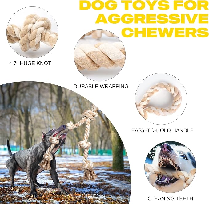 Fida Dog Rope Toys for Large Dogs, Tough Tug of War Dog Toys