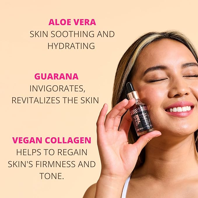 Skinny Tan Notox Face Tanning Drops - Hydrating Serum for Face with Vegan Collagen, Guarana, Aloe Vera - Reduces Appearance of Imperfections - 1 oz