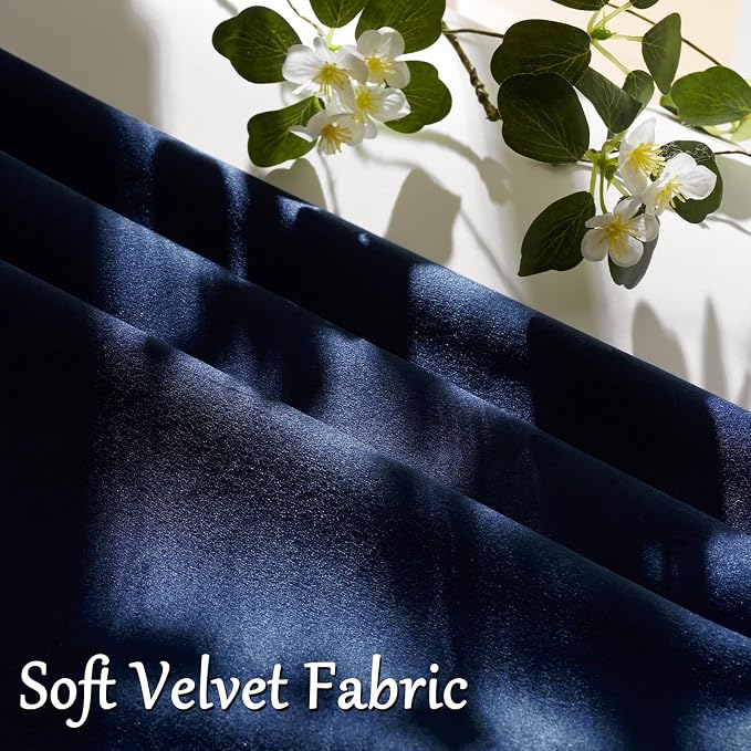 GIGIZAZA Navy Velvet Pillow Covers 20x20 Decorative Pillows Pack of 2 | Blue Throw Pillows for Couch Sofa,280gsm Soft Textured Fabric,Modern Square Pillowcases,Luxury Cushion Covers