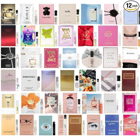 Tradeberry Perfume High End Designer Fragrance Sampler Set for Women - (Pack of 12 Sample Vials)