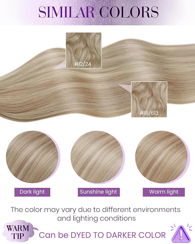 LaaVoo Micro Link Hair Extension Human Hair Dirty Blonde Highlighted with Platinum Blonde Micro Ring Hair Extensions Human Hair Blonde Micro Beads Extensions Real Human Hair 16inch 50g/50s