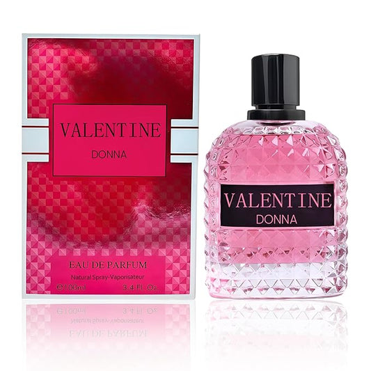 A CENTER Valentine Donna Women's Perfume, Noteds with Amber Floral Jasmine, Bourbon Vanilla & Woods Oriental Fragrance Gift for Women, Eau De Parfum Spray with Elegant 100ml Bottle