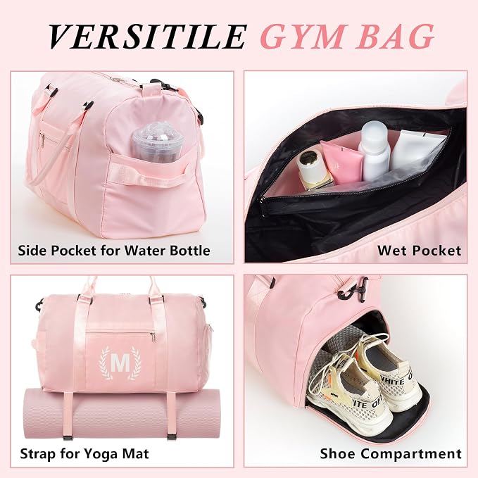 Gym Bag for Women Girls, Birthday Chrismas Gifts for Women Teen Girls Kids，Duffle Bag for Trave with Shoes Compartment, Overnight Weekender bag，Personal Present Gift for Daughter Niece Mom Friends