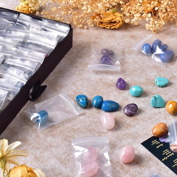 36 Varieties Healing Crystals Stones Bulk Set, Christmas Gifts - 2.5 lbs, 0.6" Natural Polished & Tumbled Gemstones Collection and Decorative Rocks for Chakra, Meditation, Reiki, Crafts