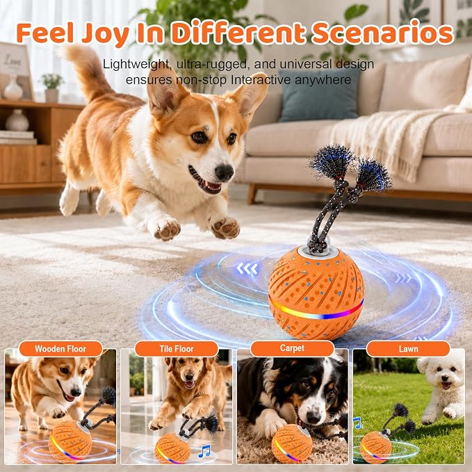 Smart Interactive Dog Toys Ball for Aggressive Chewers Medium Large,E-TPU