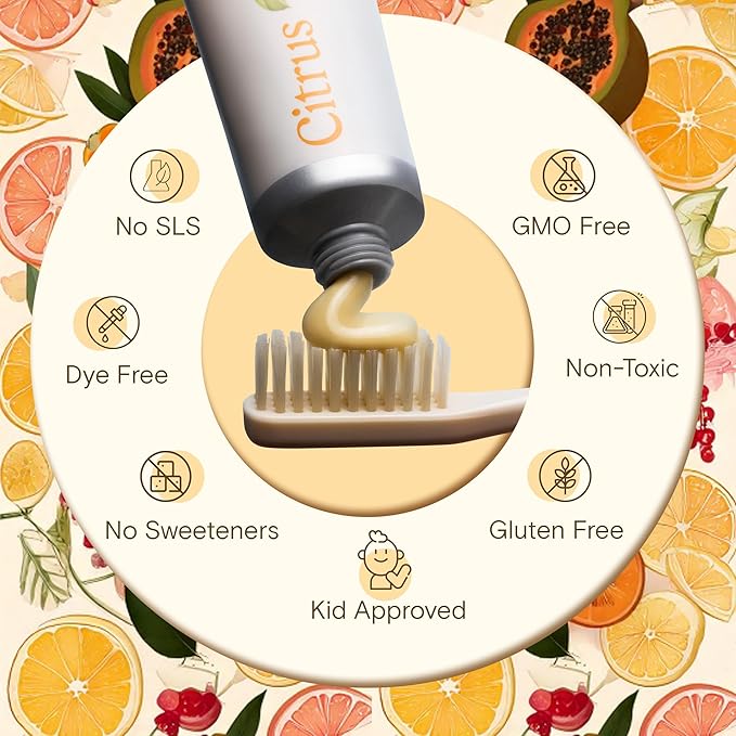 Revitin Toothpaste | Fluoride-Free Prebiotic Citrus Tooth Gel | No SLS, Gluten Free, Dye Free, GMO Free, No Sweeteners | Non-Toxic, Kid Approved, Pack of 5