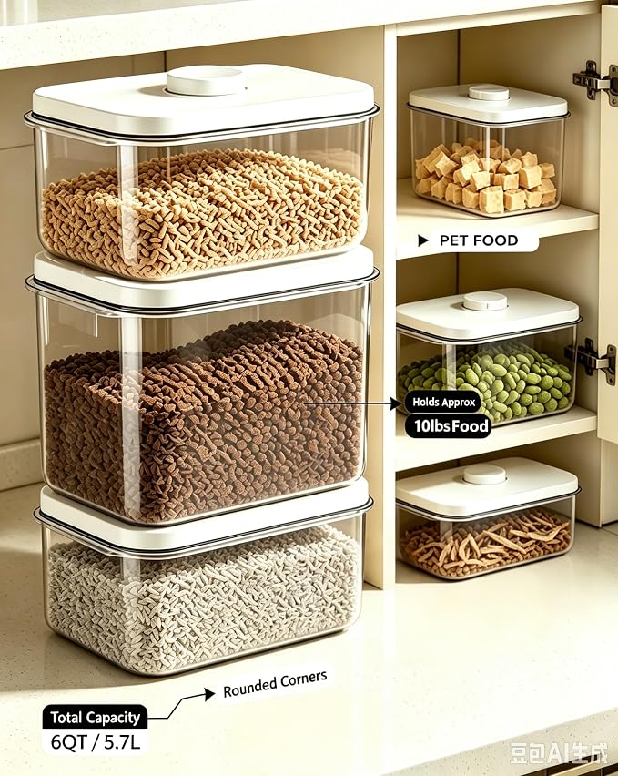 LivLab Mker 10lbs Dog Food Storage Containers With Lids & Cup