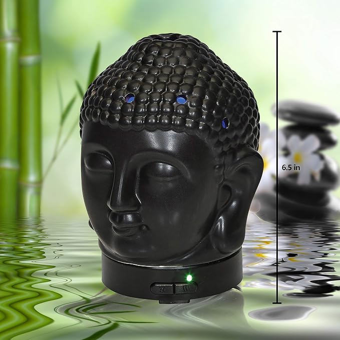 Aromar Buddha Ceramic Diffuser, Black
