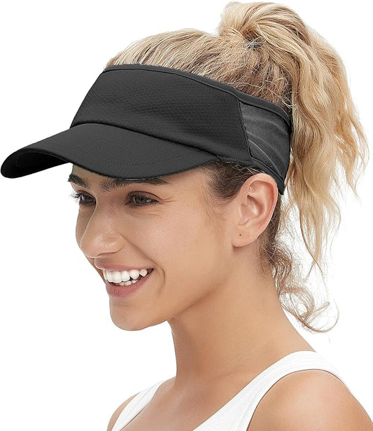 Sun Visor Hats Lightweight Stretchy for Running Tennis Golf | Portable,Mesh breathable,Quick-dry,Cooling Visor Hat,Stretch Fit,For Outdoor Sport Pickleball,Beach Volleyball