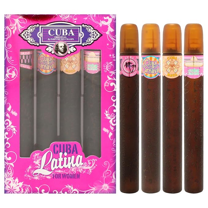 Champs Cuba Latino Collection By Champs For Women Gift Set (Eau De Parfum Spray 1.17-Ounce/35 Ml of Carnaval, Cactus, Maya & Copacabana)
