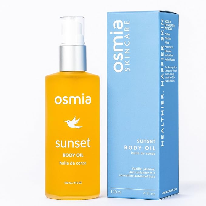 Osmia Skincare Sunset Body Oil | Jojoba, Kukui, Rosehip Seed Oils | Nourish, Soothe, Strengthen | Clean Beauty For Healthy Skin (4 fl oz | 120 ml)