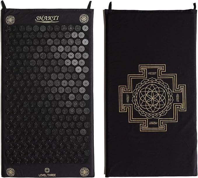 ShaktiMat Acupressure Mat for Relaxation, Massage Muscles, Aid Sleep & Unlock Inner Tension | Similar to Acupuncture, No Needles Required (Classic, Level 3, Shakti Black)