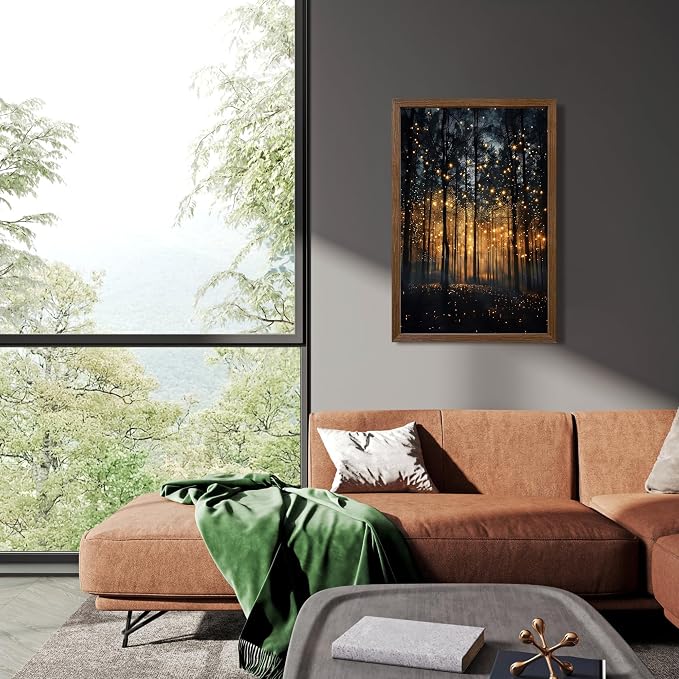 JLTULT Enchanted Forest Wall Art, Solid Wood-Framed Canvas, 20x30 Inches | Dark enchanted forest art on fade-resistant canvas with a ready-to-hang solid wood frame for bedrooms and living rooms