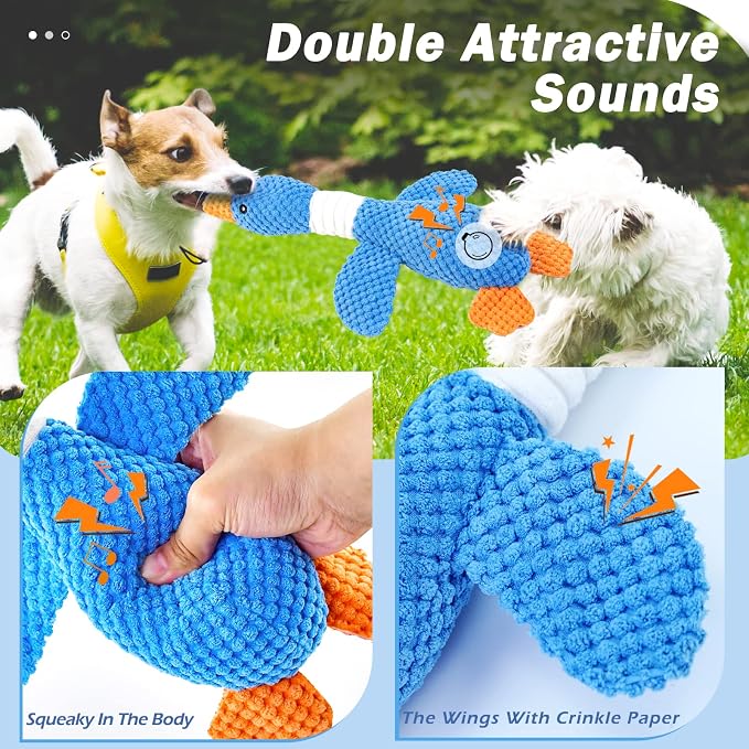 Vitscan 2 Pack Goose Tough Dog Toys for Aggressive Chewers Duck Toys