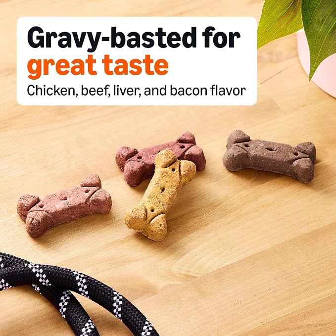 Amazon Basics Crunchy Dog Biscuits Gravy Basted Flavor Dog Treats 5 lb. Box