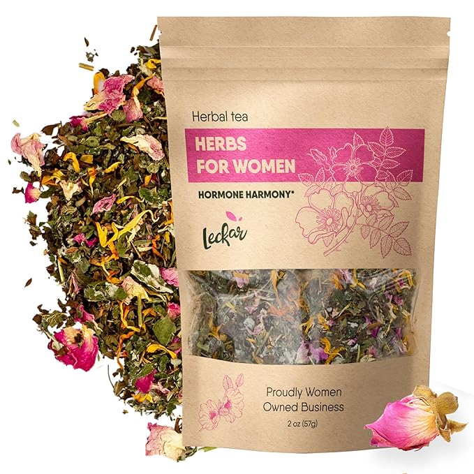 Raw Herbs for Women Herbal Tea Blend with Lemon balm, Raspberry leaf, Calendula, Rose, St. John's wort (Herbal Tea)