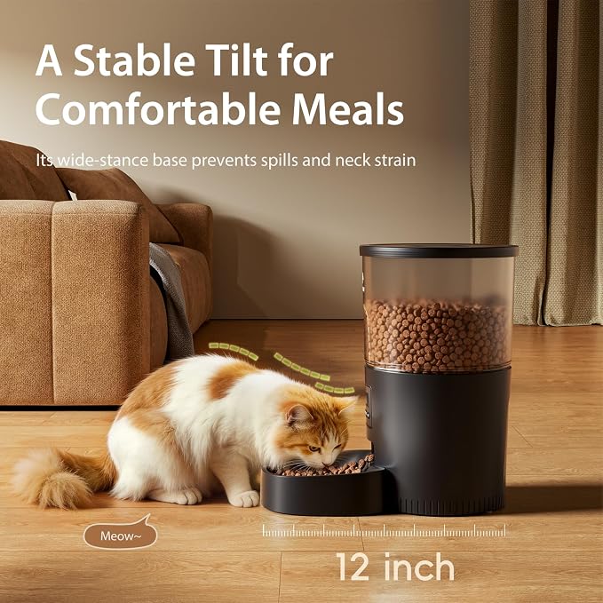 IMIPAW Automatic Cat Feeders, 3L Timed Cat Dry Food Dispenser, Dual Power Supply, Programmable Portion Size, 1-6 Meals Per Day, Auto Pet Feeder for Cats and Small Dogs, with Desiccant Bags