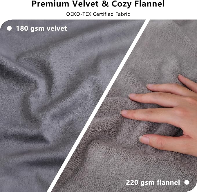 Waterproof Blanket - Reversible Dog Throw as Furniture Protector | Soft Velvet & Flannel, TPU Leak-Proof Liner, Machine Washable, Fits Couch and Bed, 25" x 35", Lightgrey/Darkgrey