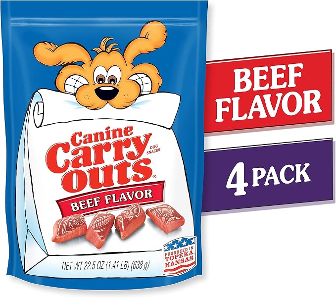 Canine Carry Outs Dog Treats, Beef Flavor, 22.5 Ounce (Pack of 4)