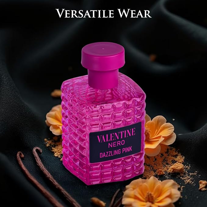 URBAN COLLECTION Valentine Nero Dazzling Pink for Women – Vegan, Cruelty-Free & Paraben-Free Eau De Parfum – Amber Floral Scent – Madagascar Vanilla Base – Elegant 100ml Bottle