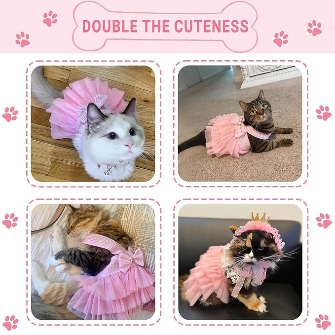 Dog Dresses, Fashion Pet Dog Clothes, Striped Mesh Puppy Dogs Princess Dresses (Pink/Blue/Denim(3pack), X-Large)