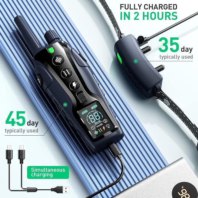 Shock Collar for Dogs - 4500FT Dog Training Collar with Remote, Waterproof e Collar with Flashlight, 4 Training Modes, Keypad Lock, Rechargeable Dog Shock Collar for Small Medium Large Dogs