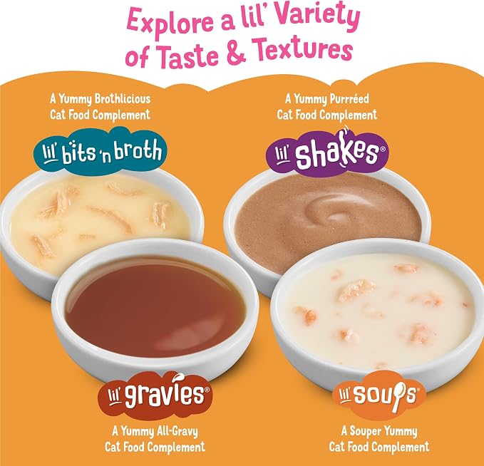 Friskies Purina Grain Free Lickable Cat Food Toppers Lil’ Soups with Sockeye Salmon in Chicken Broth - 1.2 oz. Cups,(Pack of 16)