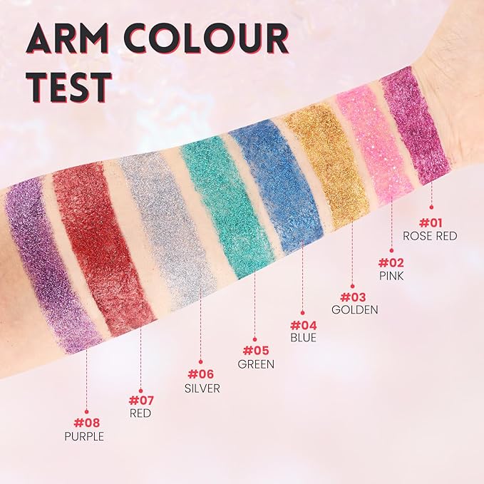 Red Body & Face Glitter Makeup Stick, Multiuse Waterproof Glitter Gel for Face Body Hair Eye Lip, Holographic Sequins Paint Stick, Mermaid Accessories Makeup