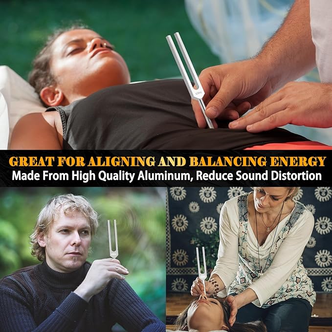 528 Hz Tuning Fork with Reflex Hammer for Healing Chakra Set,Aluminum Alloy, with Silicone Hammer and Storage Bag, Ideal for Sound Healing, SPA Aromatherapy,Yoga, Meditation, and Relaxation