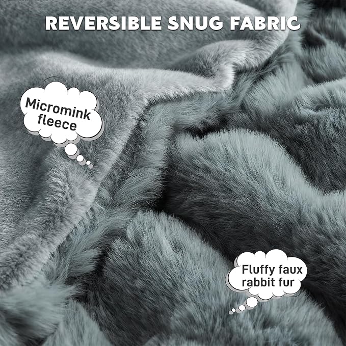 Waterproof Dog Blanket for Sofa Bed Couch, Couch Cover Blanket Fluffy Faux Rabbit Fur Thick Reversible Furniture Protection, Fuzzy Soft Pet Blanket for Small Medium Large Dogs/Cats