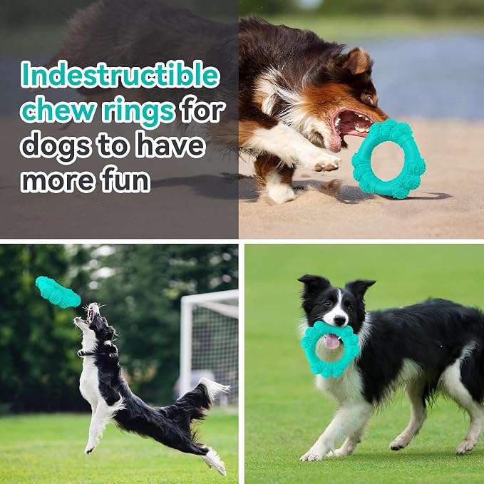 Indestructible Dog Chews - Super Duty Chew Toys for Aggressive Dogs, Puppy Teething Relief & Interactive Play