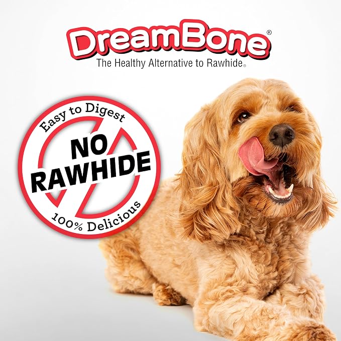 DreamBone Peanut Butter Twisties Rawhide-Free Dog Treats, 25 Count | Daily Chew, Digests Safely and Completely, Made With Real Protein, Chicken, Beef, Peanut Butter and Veggies, For Adult Dogs