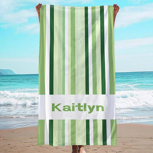 JML Custom Beach Towel with Name, Personalized Microfiber Beach Towel with Name, Large, Soft, Quick Dry & Absorbent for Swim, Pool,Adult,Summer Holiday,Vacation,Travel,Gift for Anniversary, Birthday
