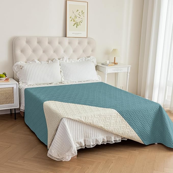 2026 Waterproof Bed Sofa Blanket (68"x82") Comfy Couch Sofa Mat for Dog Pets with Anti-Slip Back, Universal Incontinence Lightweight Liner Pad for Furniture Car Picnic etc Durable Washable, Lake Blue
