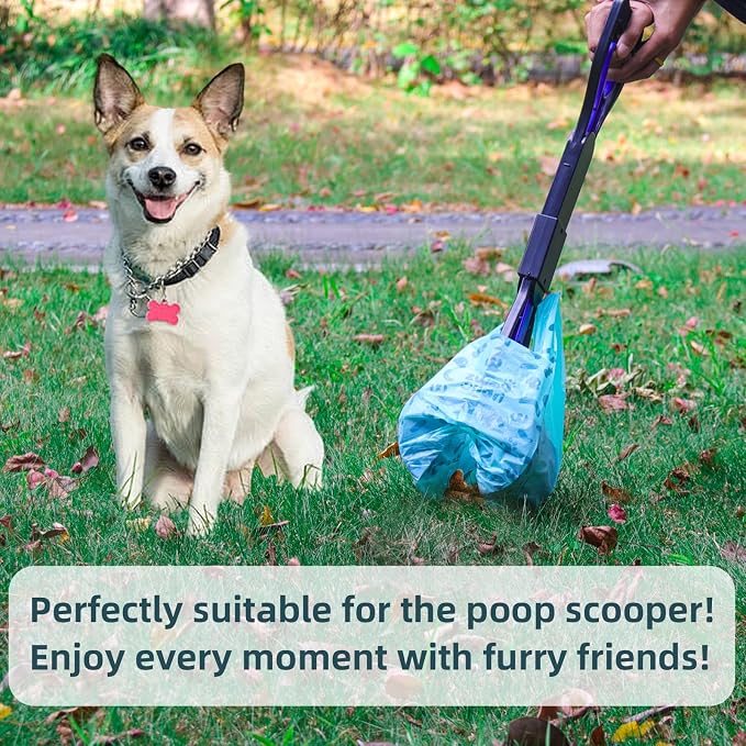 Cat Litter Disposal Bags and Dog Poop Bags with Handle,Cornstarch Based Extra Thick and Guaranteed Leak Proof Poop bags for Kitty and Doggy(360 Count 1.1 Gallon,Lavender Scent)