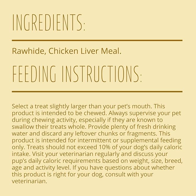Better Belly Originals Small Roll Highly Digestible Dog Treats, 20 Count | With Real Chicken Liver Flavor, Long-Lasting Digestible Chew, No Grain Added, No Artificial Colors Or Flavors, For Adult Dogs