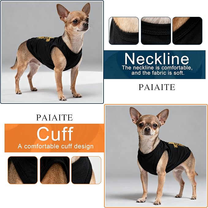 Discover Cozy Cotton Canine Wear: Breathable Soft, and Lightweight Dog Shirt Vest with Eye-Catching Graphics (in God We Trust), Keeping Your Furry Friend Warm! Black M