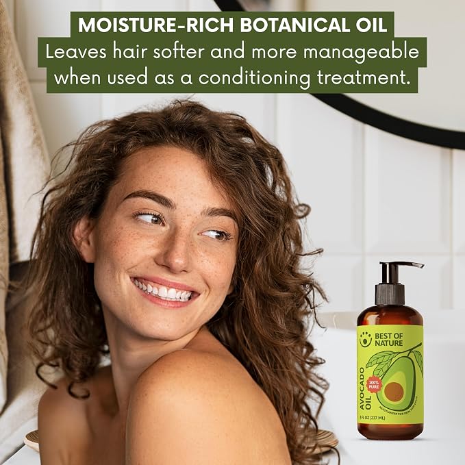 Best of Nature 100% Pure Avocado Oil – Natural Massage Oil, Moisturizing Body & Hair Oil, Unscented Skincare & Carrier for Essential Oils, Gallon (128 Fl Oz)