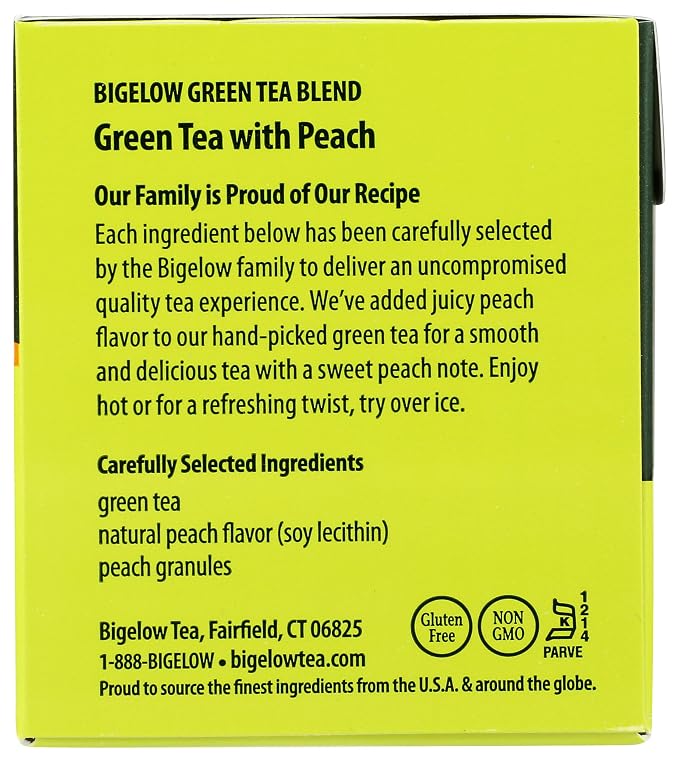 Bigelow Green Tea w/ Peach Tea Bags, 20 ct