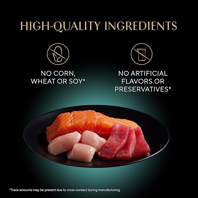 Sheba Perfect Portions Grilled Bites Wet Cat Food, Variety, 2.6 oz, 24 ct | Chicken, Salmon & Tuna variety, 48 servings, snap-peel-serve twin-pack trays, complete & balanced, vitamins & minerals