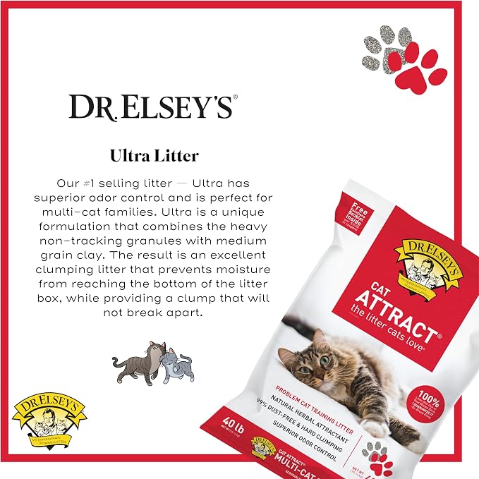 Dr. Elsey's Cat Attract Clumping Clay Cat Litter 40 lb. Bag