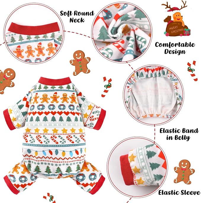 4 Pack Dog Pajamas Soft Lightweight Dog Recovery Suit Onesie Clothes for Small Medium Large Female Pet Boys Girls Dogs Cats