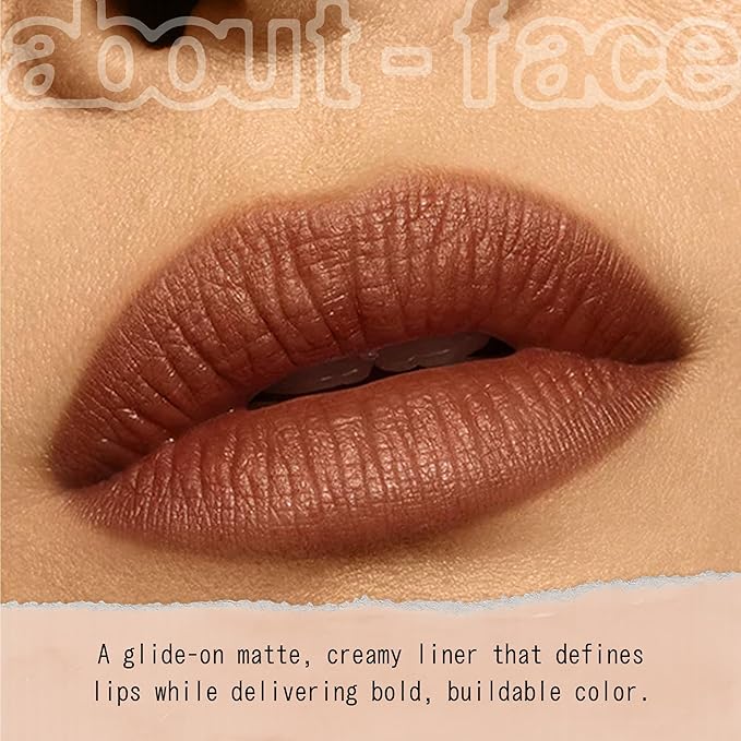 about-face Matte Fix Lip Pencil Incinerate – Long-Wear, Creamy Matte Lip Liner with Hyaluronic Acid & Vitamins C & E – Vegan, Cruelty-Free, Clean Beauty – 0.042 oz (Cinnamon)