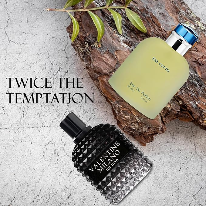 AFLUXE Valentine Milano/Docetto 2PCS Eau De Toilette for Men-Fresh, Romantic Scent Perfume for Men 3.4 Fl Oz Each Mens Cologne For All Skin Daily Used